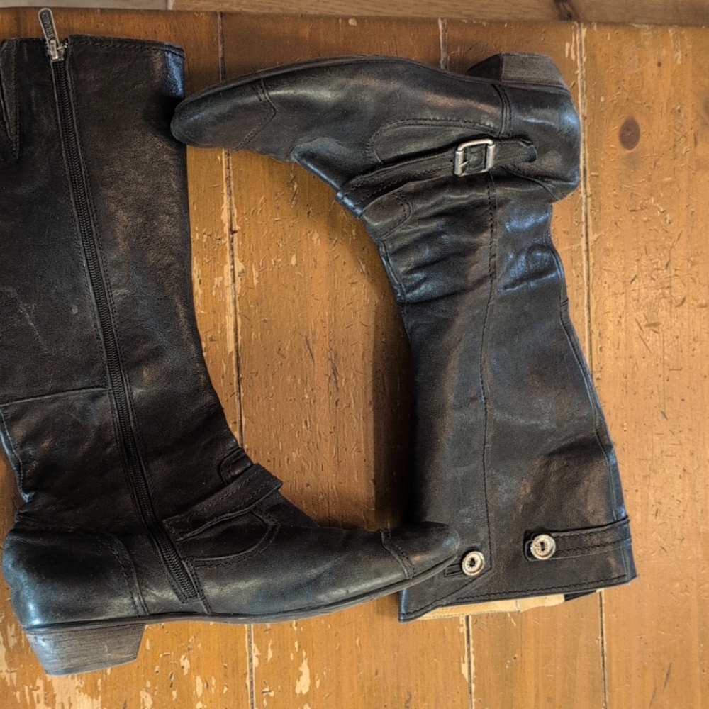 Brako black leather boots size 10 (40)